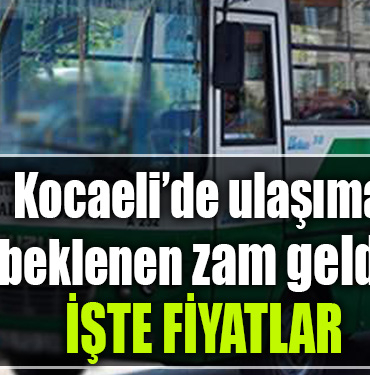 kocaeli otobüs zam
