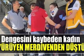 Kocaeli' de Dengesini kaybeden kadın yürüyen merdivenden düştü