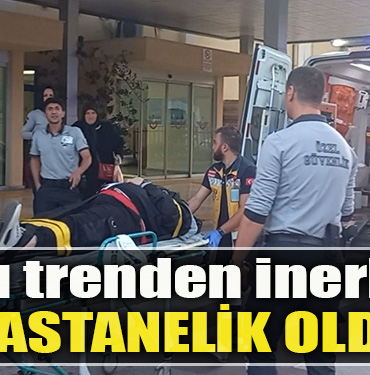 Kocaeli' de Hızlı trenden inerken hastanelik oldu