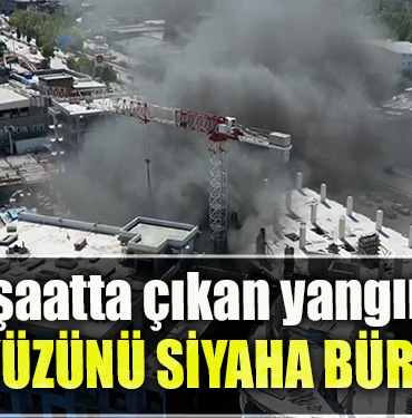 Kocaeli' de İnşaatta çıkan yangın gökyüzünü siyaha bürüdü