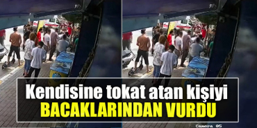 Kocaeli' de Kendisine tokat atan kişiyi bacaklarından vurdu