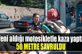 Kocaeli' de Yeni aldığı motosikletle kaza yaptı 50 metre savruldu