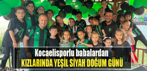 Kocaelisporlu babalardan kızlarına Yeşil Siyah doğum günü