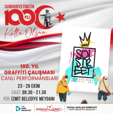 İzmit Belediyesinden 100.Yıla özel graffiti çalışması