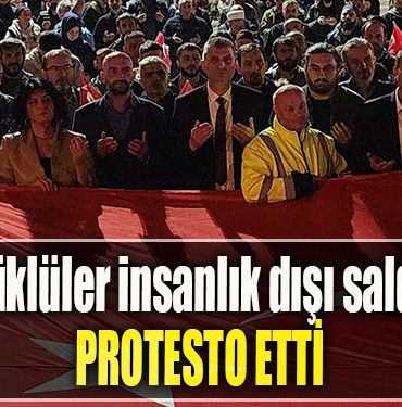 Gölcüklüler insanlık dışı saldırıyı protesto etti
