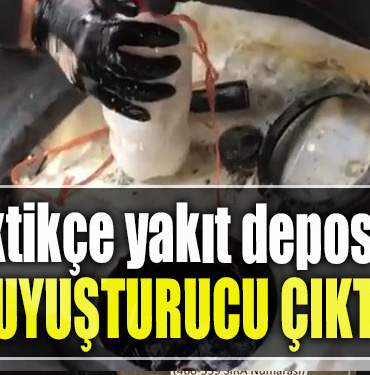 İpi çektikçe yakıt deposundan uyuşturucu çıktı