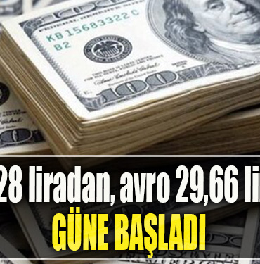 İstanbul serbest piyasada dolar 28,00 liradan, avro 29,66 liradan güne başladı.