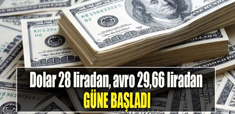 İstanbul serbest piyasada dolar 28,00 liradan, avro 29,66 liradan güne başladı.