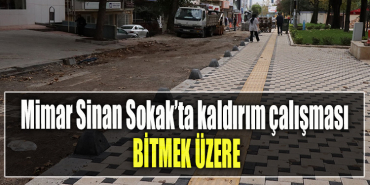 İzmit Mimar Sinan Sokak’ta kaldırım çalışması bitmek üzere