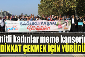 İzmitli kadınlar meme kanserine dikkat çekmek için yürüdü