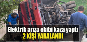 Kocaeli' de Elektrik arıza ekibi kaza yaptı 2 yaralı
