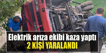 Kocaeli' de Elektrik arıza ekibi kaza yaptı 2 yaralı