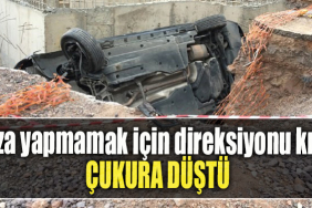 Kocaeli' de Kaza yapmamak için direksiyonu kırdı, çukura düştü