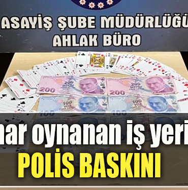 Kocaeli' de Kumar oynanan iş yerine polis baskını