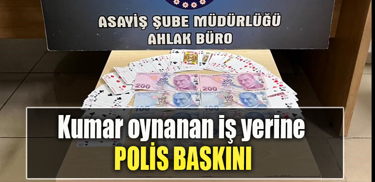 Kocaeli' de Kumar oynanan iş yerine polis baskını