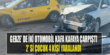 Kocaeli' de Otomobille ticari taksi çarpıştı 2'si çocuk 4 yaralı