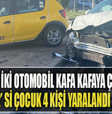 Kocaeli' de Otomobille ticari taksi çarpıştı 2'si çocuk 4 yaralı