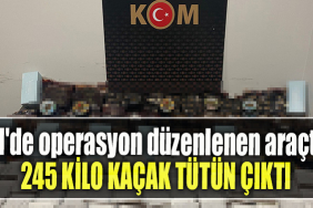Kocaeli' de TEM'de operasyon düzenlenen araçtan 245 kilo kaçak tütün çıktı