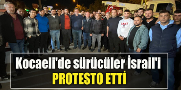 Kocaeli'de sürücüler İsrail'i protesto etti
