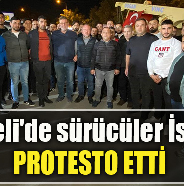 Kocaeli'de sürücüler İsrail'i protesto etti
