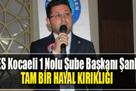TES Kocaeli 1 Nolu Şube Başkanı Şanlı Tam bir hayal kırıklığı