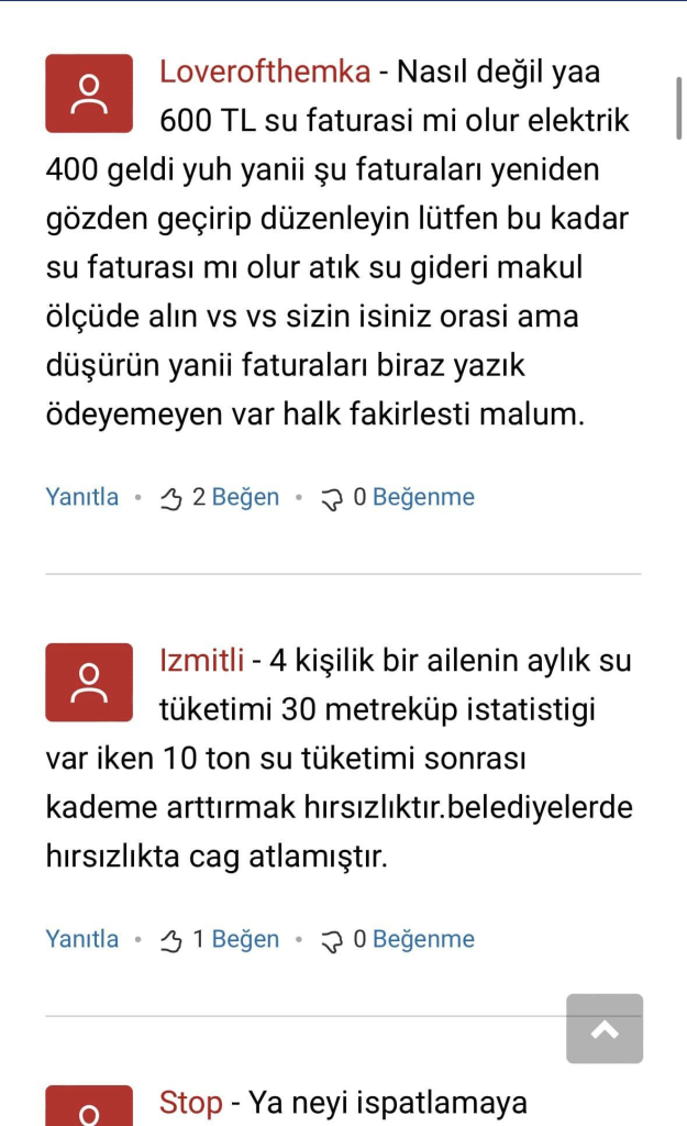 su faturası
