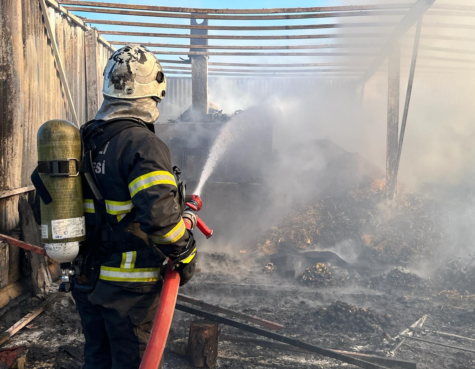 SAMANLIKTA YANGIN ÇIKTI, MAHALLELİ VE İTFAİYE SEFERBER OLDU