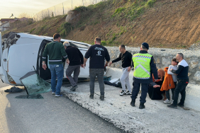 TAKLA ATAN OTOMOBİLDEN SAĞ KURTULDULAR
