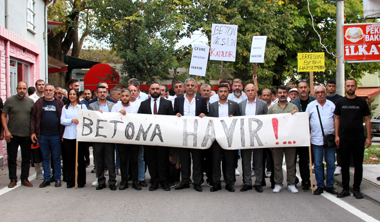 Dilovası Çerkeşli mahallesi’nde beton santraline tepki