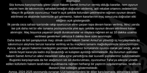 Kocasinan Şimşekspor’dan sert açıklama: “Bu hakemi maçlarımıza istemiyoruz”