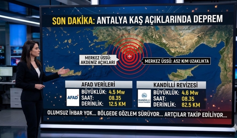 Antalya Kaş Açıklarında Korkutan Deprem