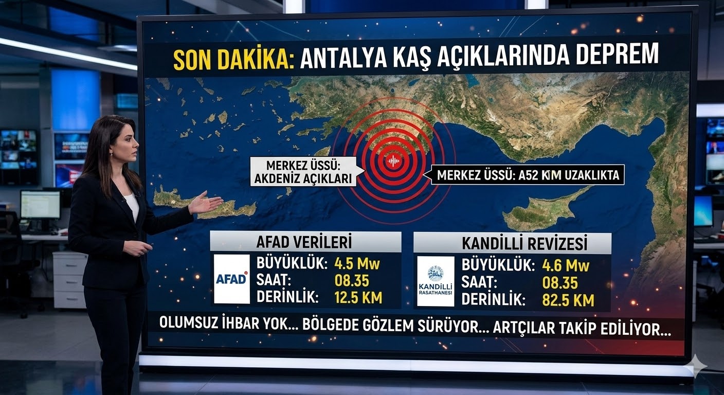 Antalya Kaş Açıklarında Korkutan Deprem