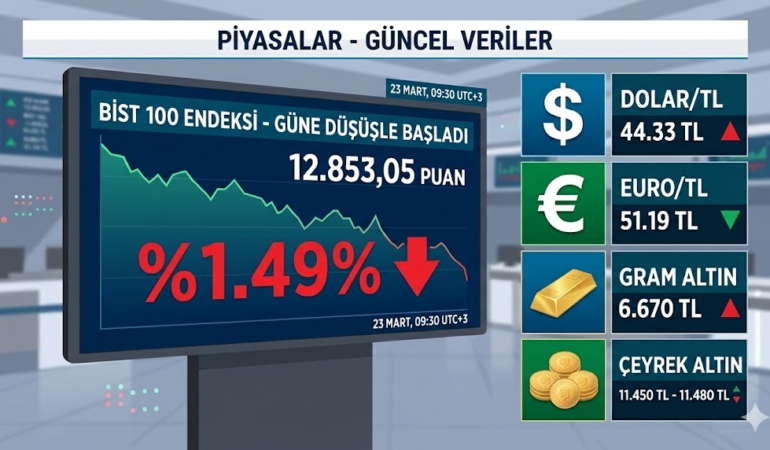 Borsa Güne Düşüşle Başladı! İşte 23 Mart Dolar, Euro ve Altın Fiyatlarında Son Durum
