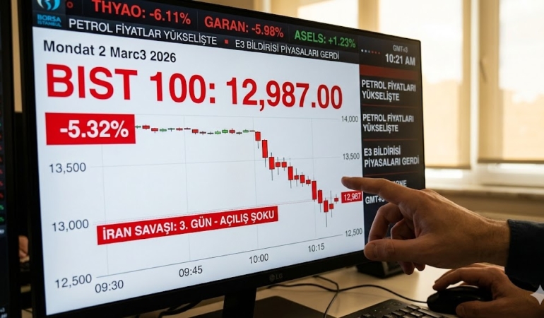 Borsa İstanbul’da İran Savaşı Şoku BIST 100 Güne %5,32 Düşüşle Başladı!