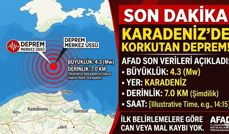 Karadeniz’de Korkutan Deprem!