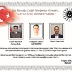 Kazada Şehit Olan Personellerimizin İsimleri Belli Oldu