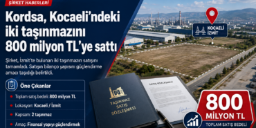 Kordsa, Kocaeli’deki İki Taşınmazını 800 Milyon TL’ye Sattı